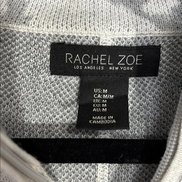 Rachel Zoe Full Zip Sweater Grey Medium - Picture 5 of 10